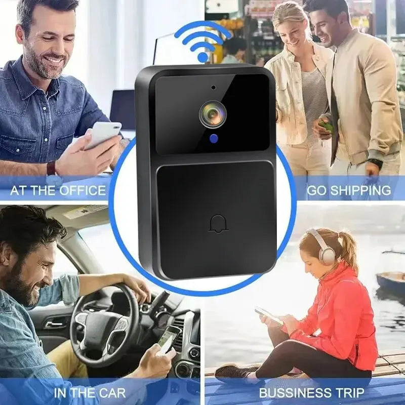 WiFi Video Doorbell – HD Night Vision, Two-Way Intercom, Battery-Powered Smart Camera