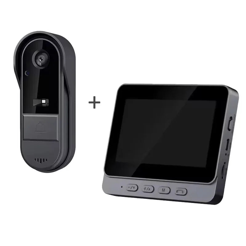 Wireless Intercom Doorbell – HD Night Vision, 4.3" IPS Screen, Waterproof Video Camera