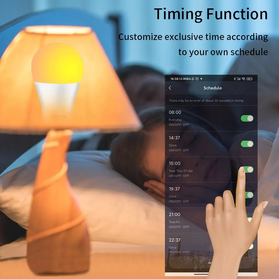 Tuya Smart LED Bulb E27 – Dimmable RGB Light with APP & Bluetooth Control