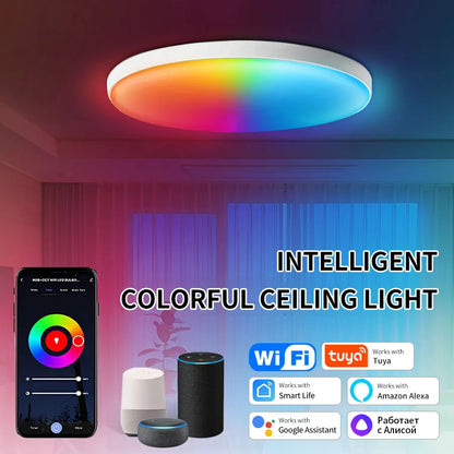 Tuya Smart WiFi LED Ceiling Light 220V with APP, Voice Control & Wireless Switch