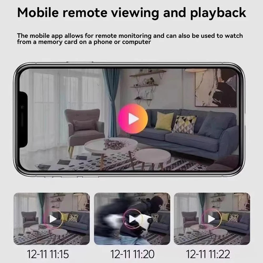 Wireless Smart Wifi Mini Camera – HD Night Vision for Home Security Monitoring