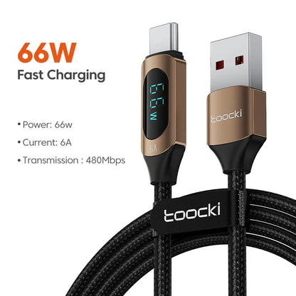 Toocki 100W Type-C to Type-C Fast Charging & Display Cable for Xiaomi, MacBook, iPad