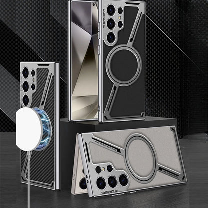 Electroplated Leather Magnetic Phone Case for Samsung Galaxy S23, S24 & S25 Ultra