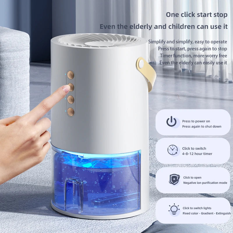 Smart Portable Dehumidifier for Home & Office – Eliminates Damp, Mold & Moisture