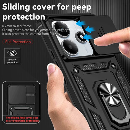 Xiaomi Redmi Note 14 5G Case with Magnetic Ring Holder, Shockproof, Lens Protector
