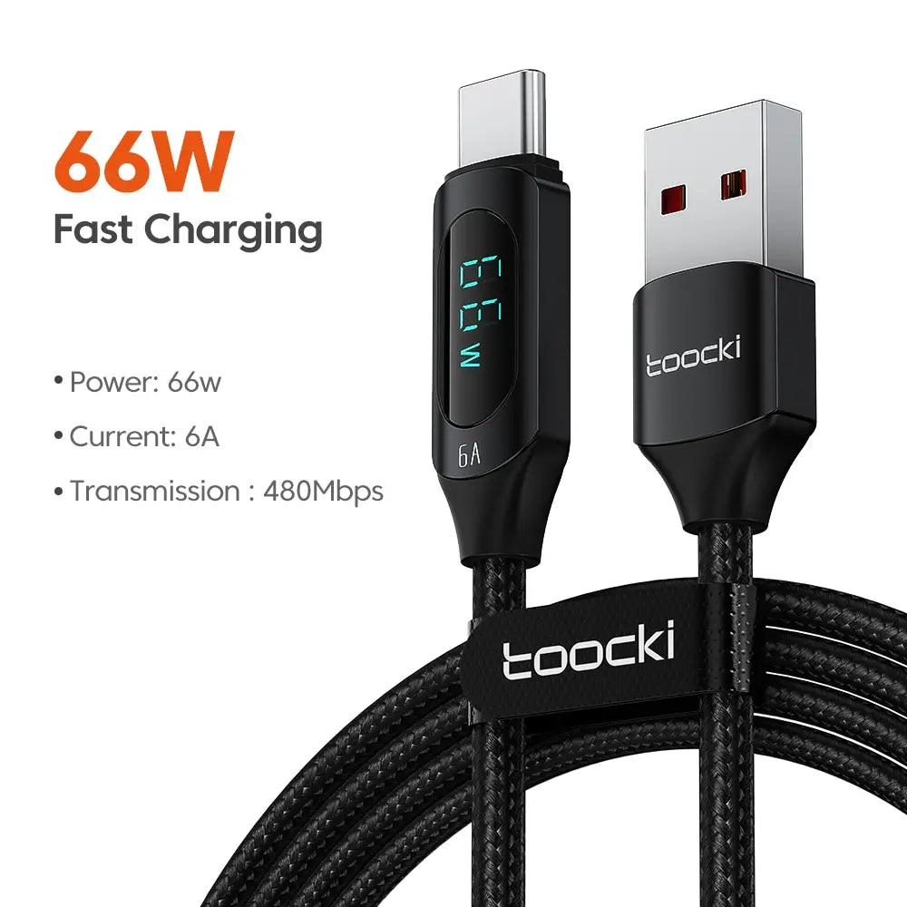 Toocki 100W Type-C to Type-C Fast Charging & Display Cable for Xiaomi, MacBook, iPad
