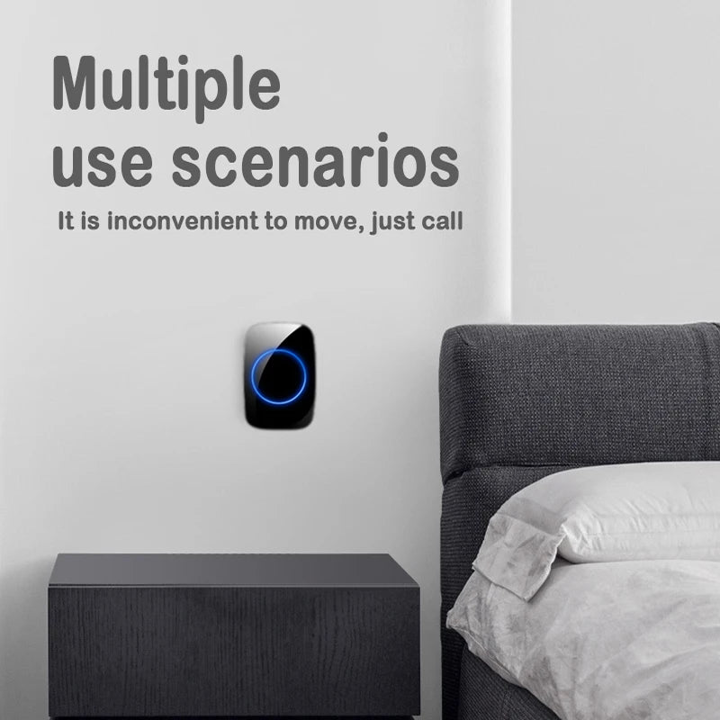 Wireless Doorbell EU Plug – 300M Range, Remote Control, Waterproof, 433MHz Alarm
