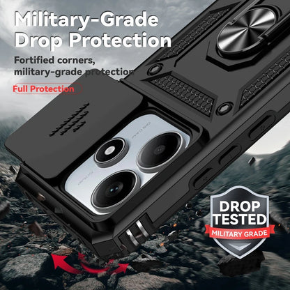 Xiaomi Redmi Note 14 5G Case with Magnetic Ring Holder, Shockproof, Lens Protector