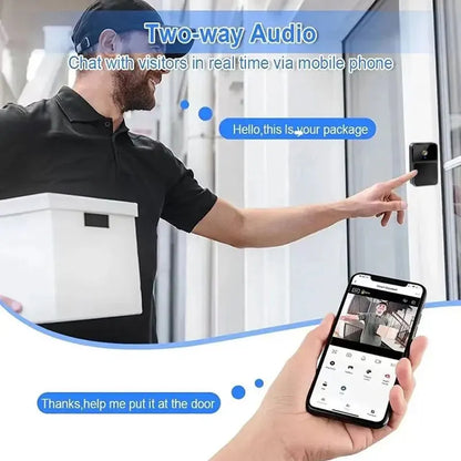 WiFi Video Doorbell – HD Night Vision, Two-Way Intercom, Battery-Powered Smart Camera