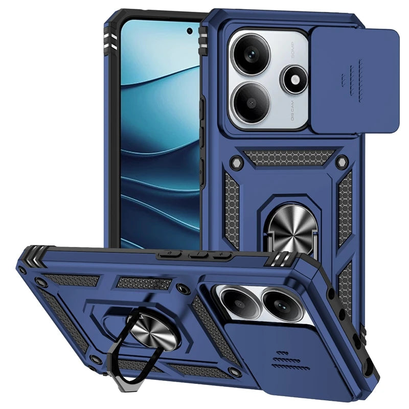Xiaomi Redmi Note 14 5G Case with Magnetic Ring Holder, Shockproof, Lens Protector