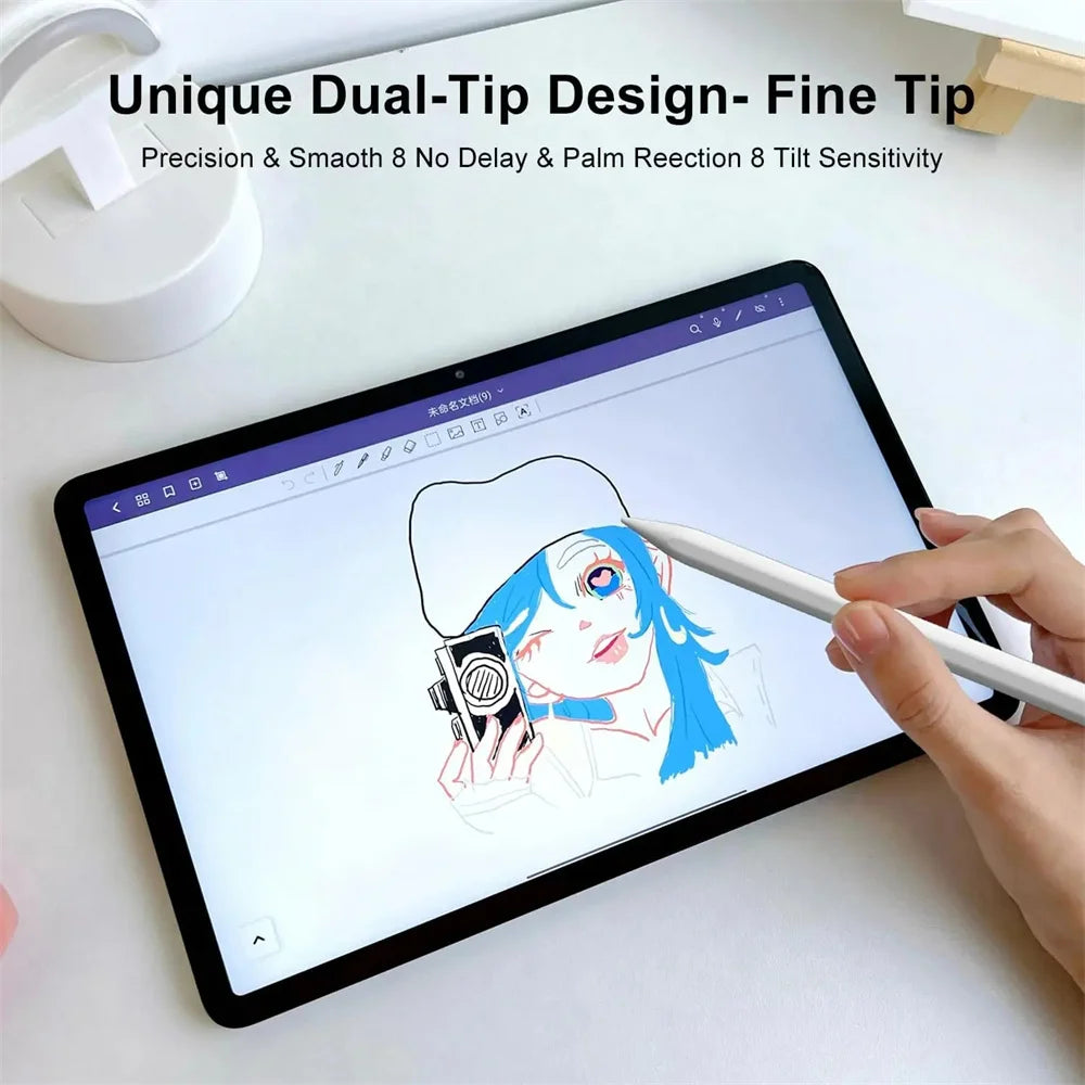 Universal Touch Stylus Pen with Magnetic Attachment & Pencil Nibs for Tablet
