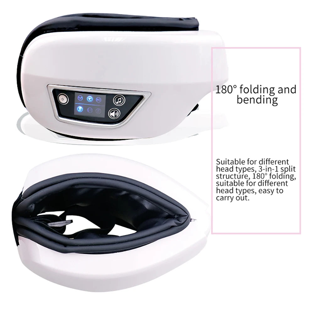 6D Smart Eye Massager – Vibration, Airbag, Bluetooth, Sleep Mask for Eye Relax
