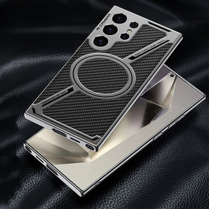 Electroplated Leather Magnetic Phone Case for Samsung Galaxy S23, S24 & S25 Ultra
