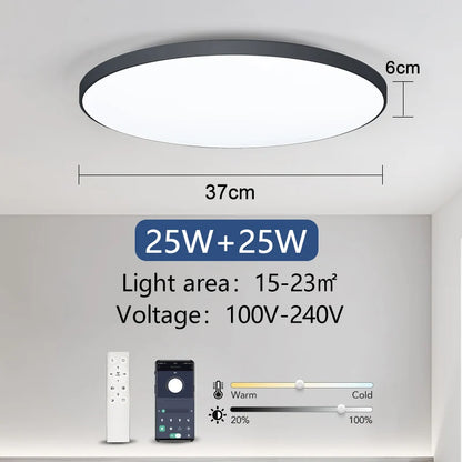 Smart LED Ceiling Lamp 36W/50W Dimmable with APP Remote for Bedroom & Living Room