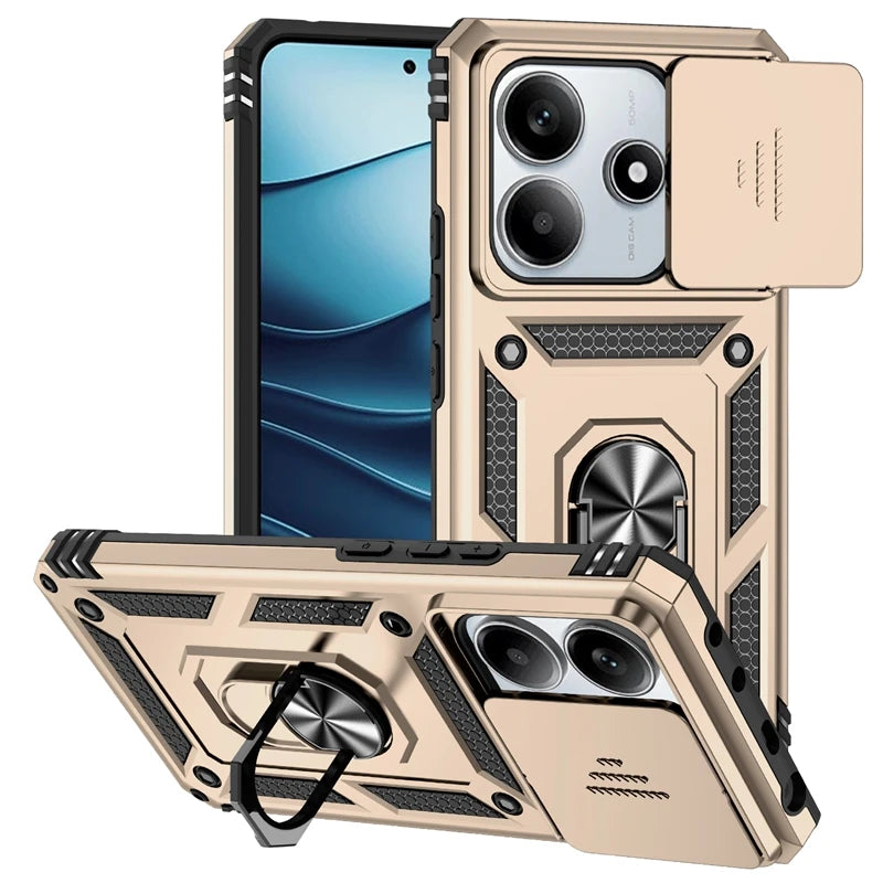 Xiaomi Redmi Note 14 5G Case with Magnetic Ring Holder, Shockproof, Lens Protector