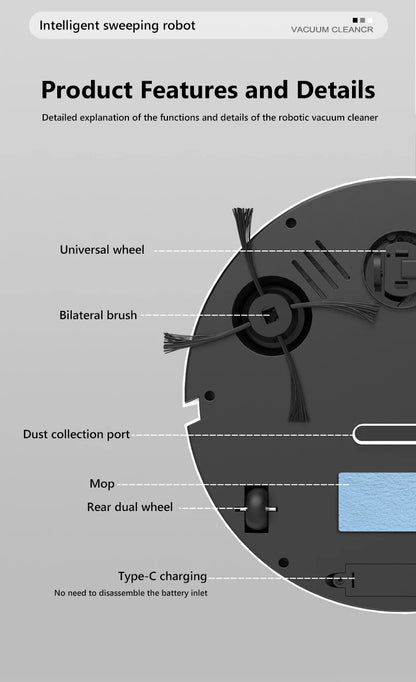 Xiaomi 3-in-1 Smart Sweeping Robot – Rechargeable Vacuum Cleaner 6000Pa Suction