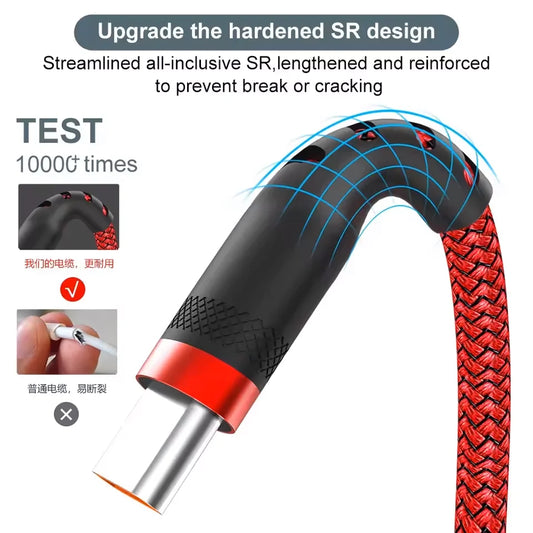 6A USB-C Fast Charging Cable for iPhone 15 16, Huawei, Samsung, Xiaomi, 1m