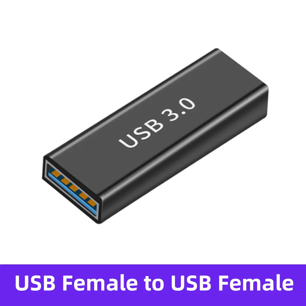 USB 3.0 90° Right Angle Extension Adapter Upward Male to Female Converter 10Gbps