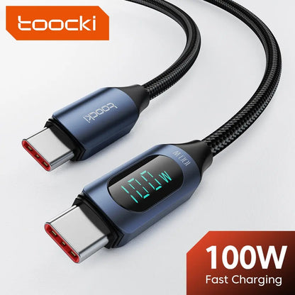 Toocki 100W Type-C to Type-C Fast Charging & Display Cable for Xiaomi, MacBook, iPad