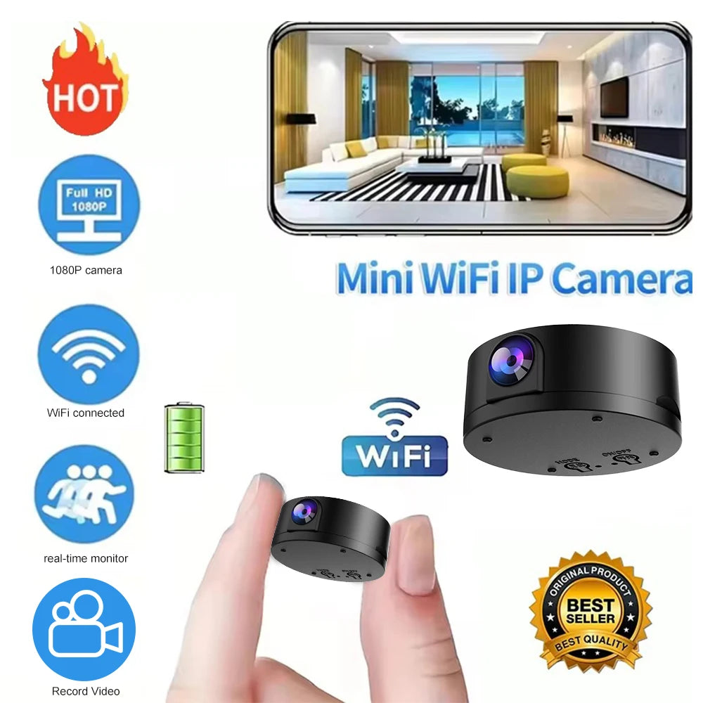 Wireless Smart Wifi Mini Camera – HD Night Vision for Home Security Monitoring
