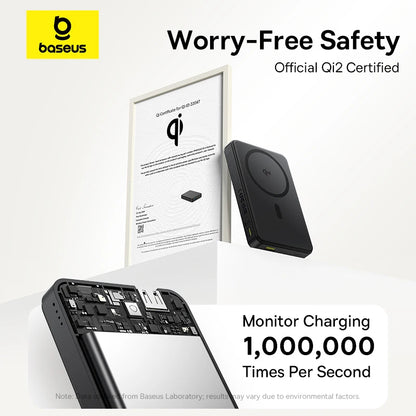 Baseus Magnetic Power Bank 22.5W Type-C Qi2 15W Wireless Charger for iPhone 13–17