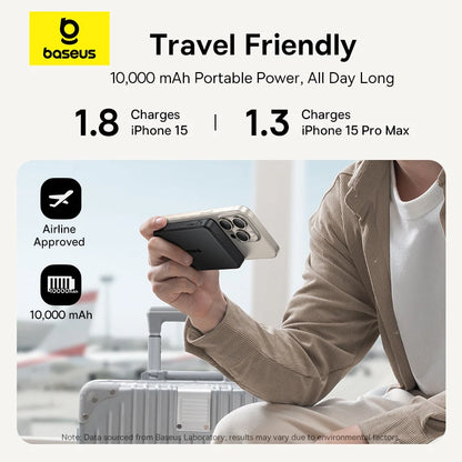 Baseus Magnetic Power Bank 22.5W Type-C Qi2 15W Wireless Charger for iPhone 13–17