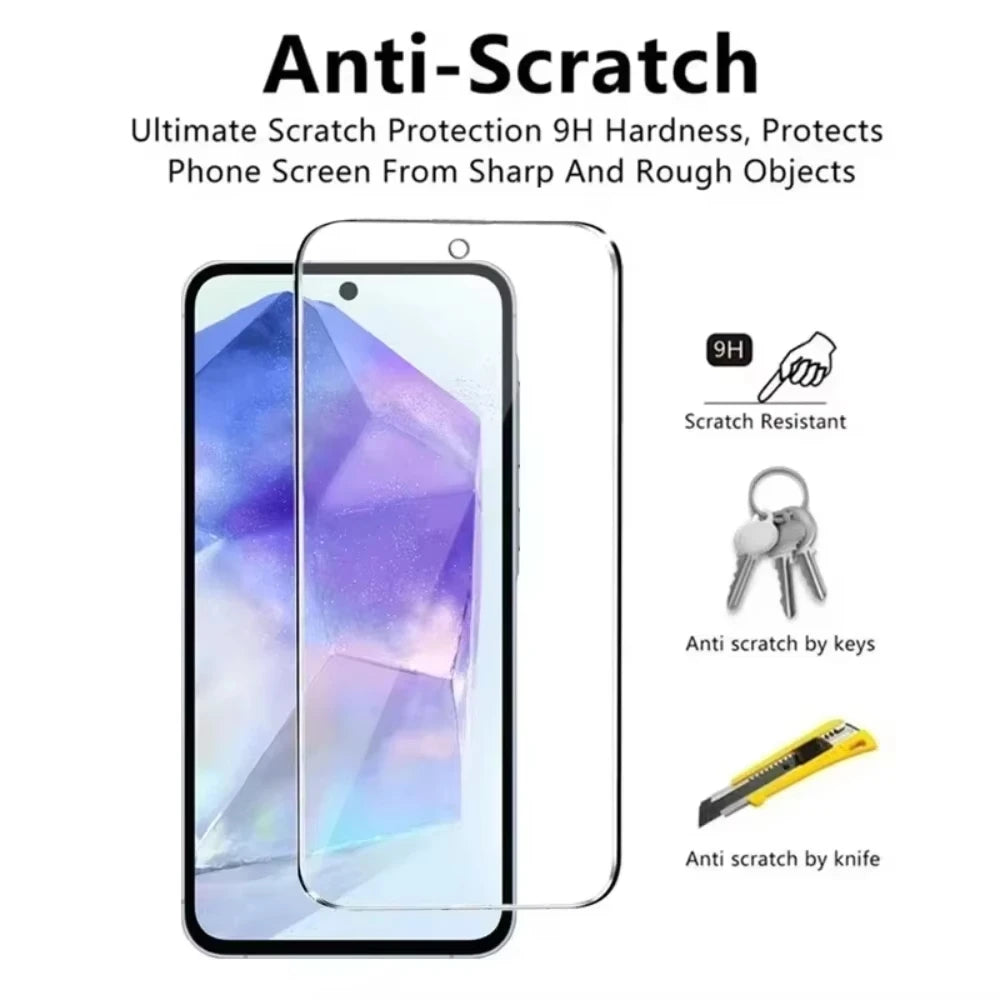 NNBILI 5Pcs Tempered Glass Screen Protector for Samsung A12 A13 A14 A22 A32 A52 A71