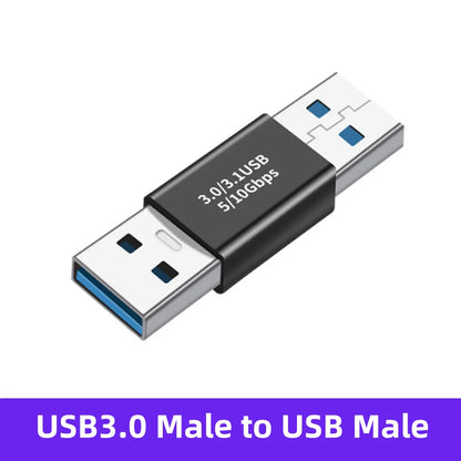 USB 3.0 90° Right Angle Extension Adapter Upward Male to Female Converter 10Gbps