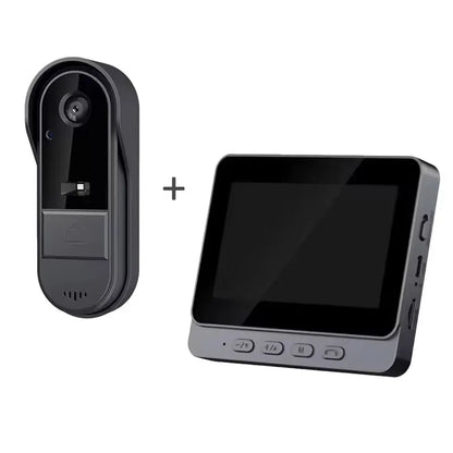 Wireless Intercom Doorbell – HD Night Vision, 4.3" IPS Screen, Waterproof Video Camera