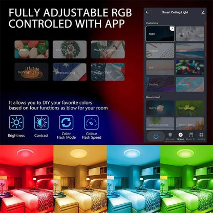 Tuya Smart WiFi LED Ceiling Light 220V with APP, Voice Control & Wireless Switch