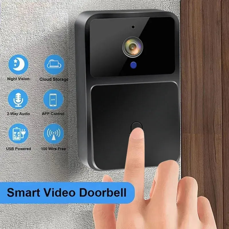 WiFi Video Doorbell – HD Night Vision, Two-Way Intercom, Battery-Powered Smart Camera