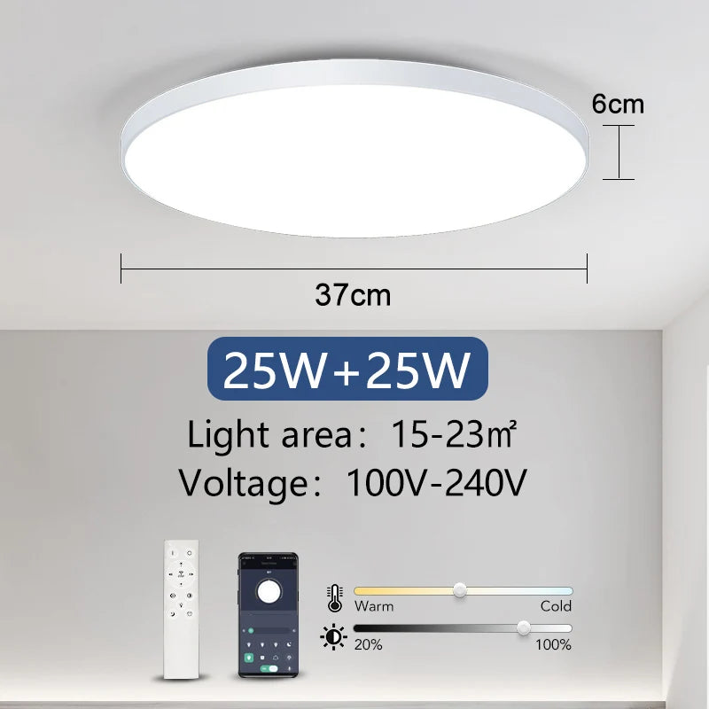 Smart LED Ceiling Lamp 36W/50W Dimmable with APP Remote for Bedroom & Living Room