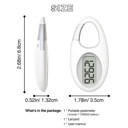 FITCENT Mini Digital Pedometer – 3D Sensor Step Counter with Lanyard for All