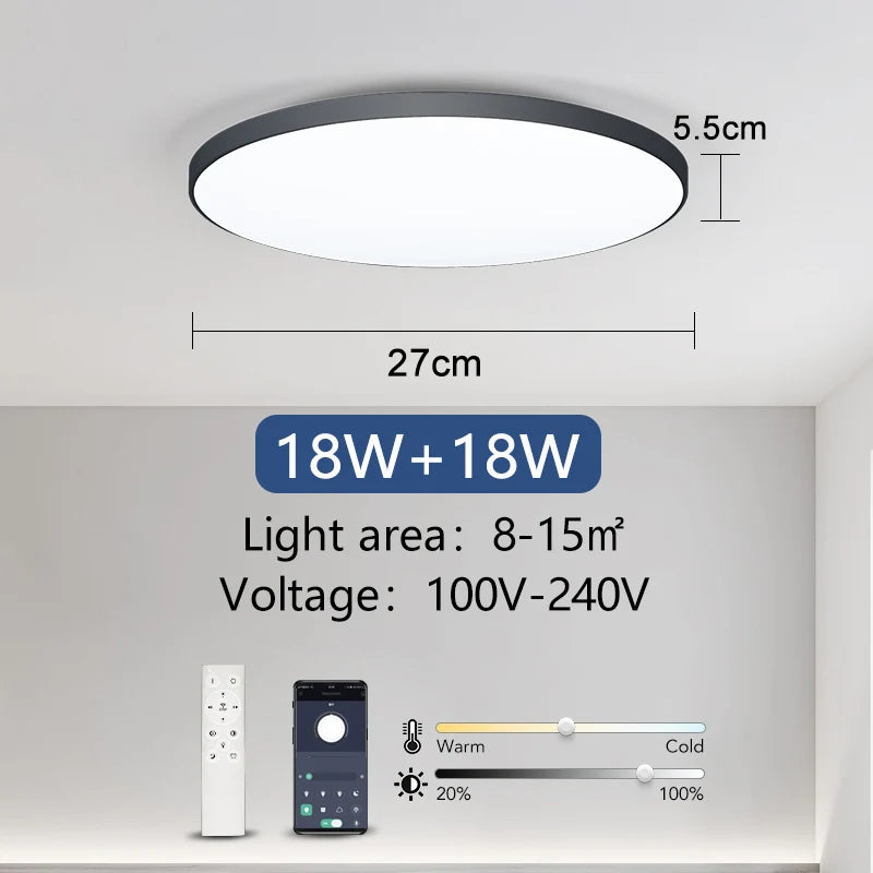Smart LED Ceiling Lamp 36W/50W Dimmable with APP Remote for Bedroom & Living Room
