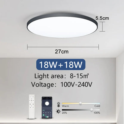 Smart LED Ceiling Lamp 36W/50W Dimmable with APP Remote for Bedroom & Living Room