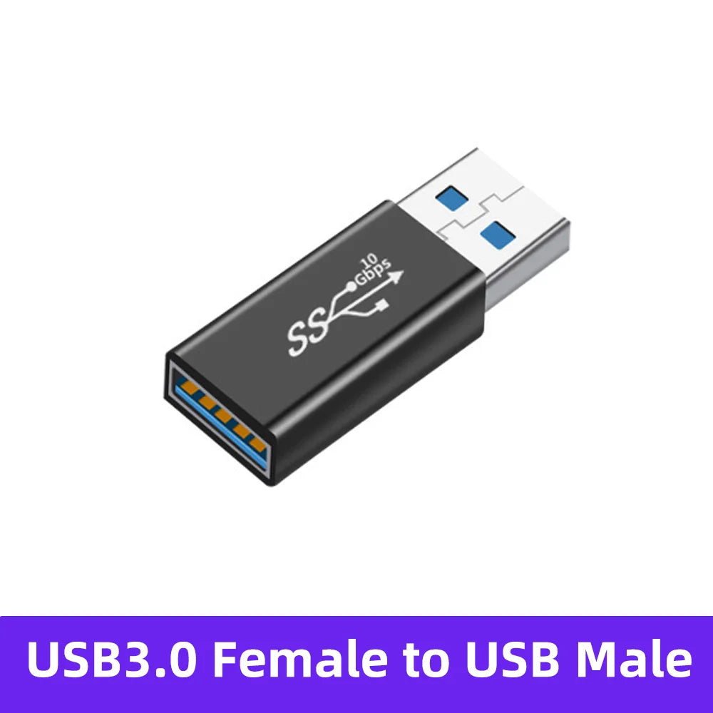 USB 3.0 90° Right Angle Extension Adapter Upward Male to Female Converter 10Gbps