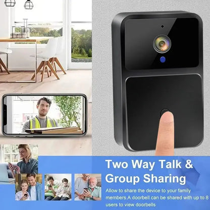 WiFi Video Doorbell – HD Night Vision, Two-Way Intercom, Battery-Powered Smart Camera
