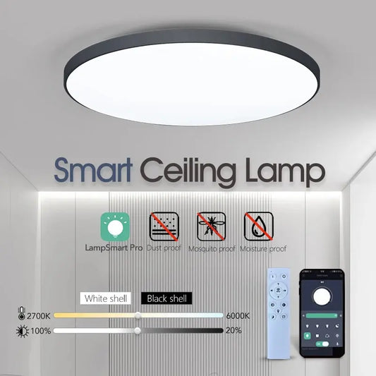 Smart LED Ceiling Lamp 36W/50W Dimmable with APP Remote for Bedroom & Living Room